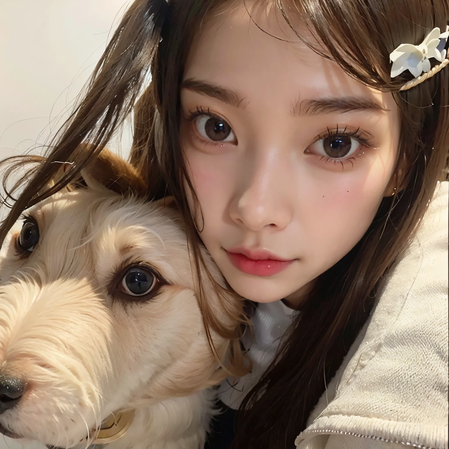 araffe con pelo largo y camisa blanca sosteniendo un perro, Lalisa Manobal, tzuyu de dos veces, Jinyoung Shin, ulzzang, aparcar desde-min, lee ji-eun, lee ji - eun, Lalisa Manoban de Blackpink, heonhwa choe, dilraba dilmurat, jossi de blackpink