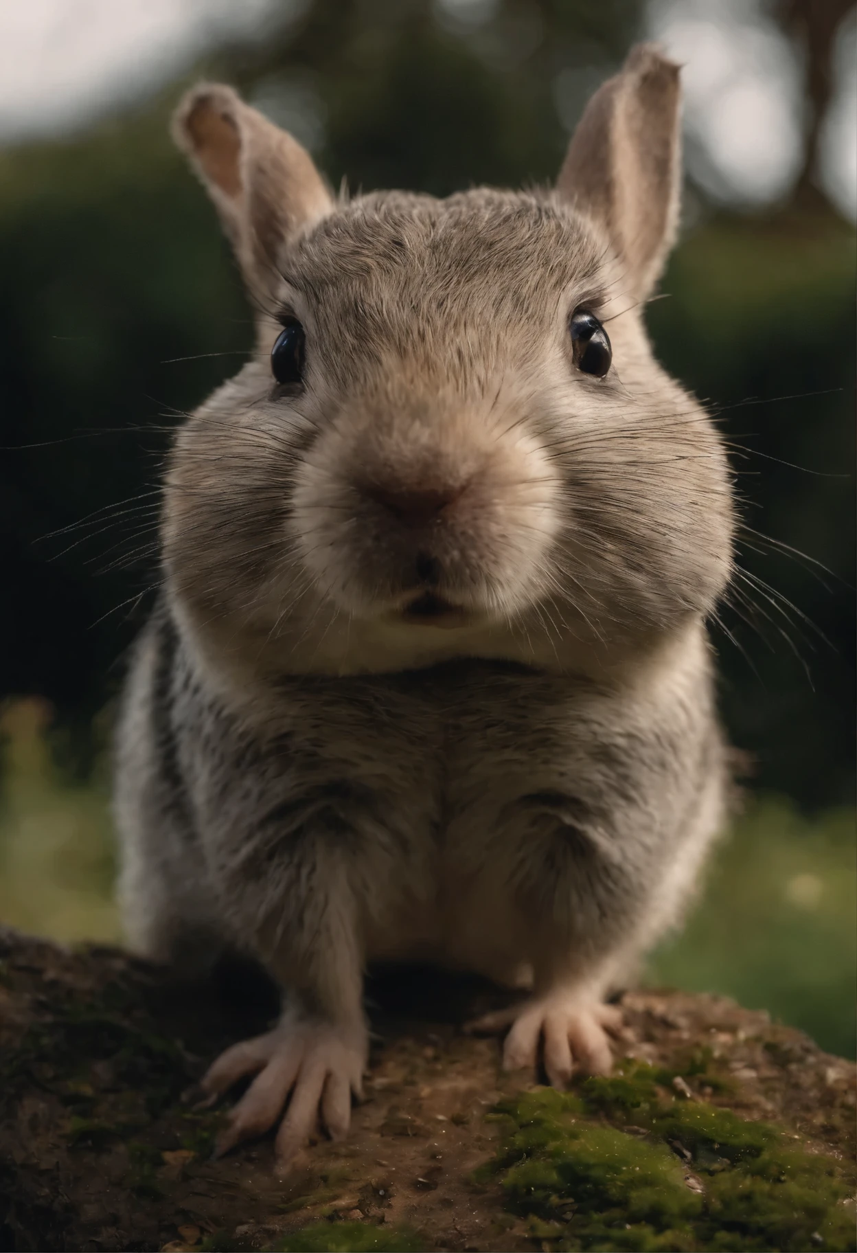 here is a small animal, Standing on a rock, happy big chungus, big chungus, big chungus meme, chinchilla animal, smear, with pointed ears, Fat hedgehog beetles, big chungus boss, It looks very stupid, Half hedgehog, Totoro looks like a hedgehog from real life
