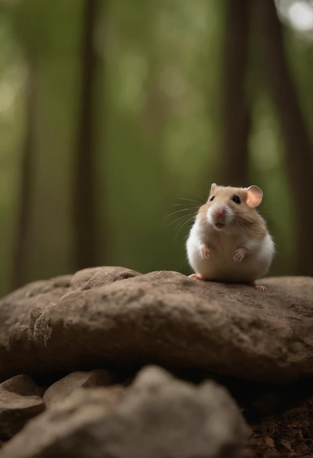 a small animal stands on a stone, Mouse guard sitting on a stump, an anthropomorphic rat, rodent, photo of a hamster, smug look, anthropomorphic rat, gopher, happy big pain, Cute forest creature, Anthropomorphic mouse, hamster, Looks smug, Frame of the happy, Stanley Mouse