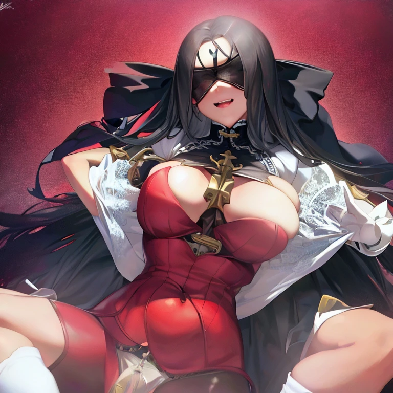 masterpiece, highest quality, bondage, BDSM, 1 girl, school uniform, big breasts,, handcuffs, bondage_blindfold, temporarily stopped, ball_gag, restrained, Ahegao, stage