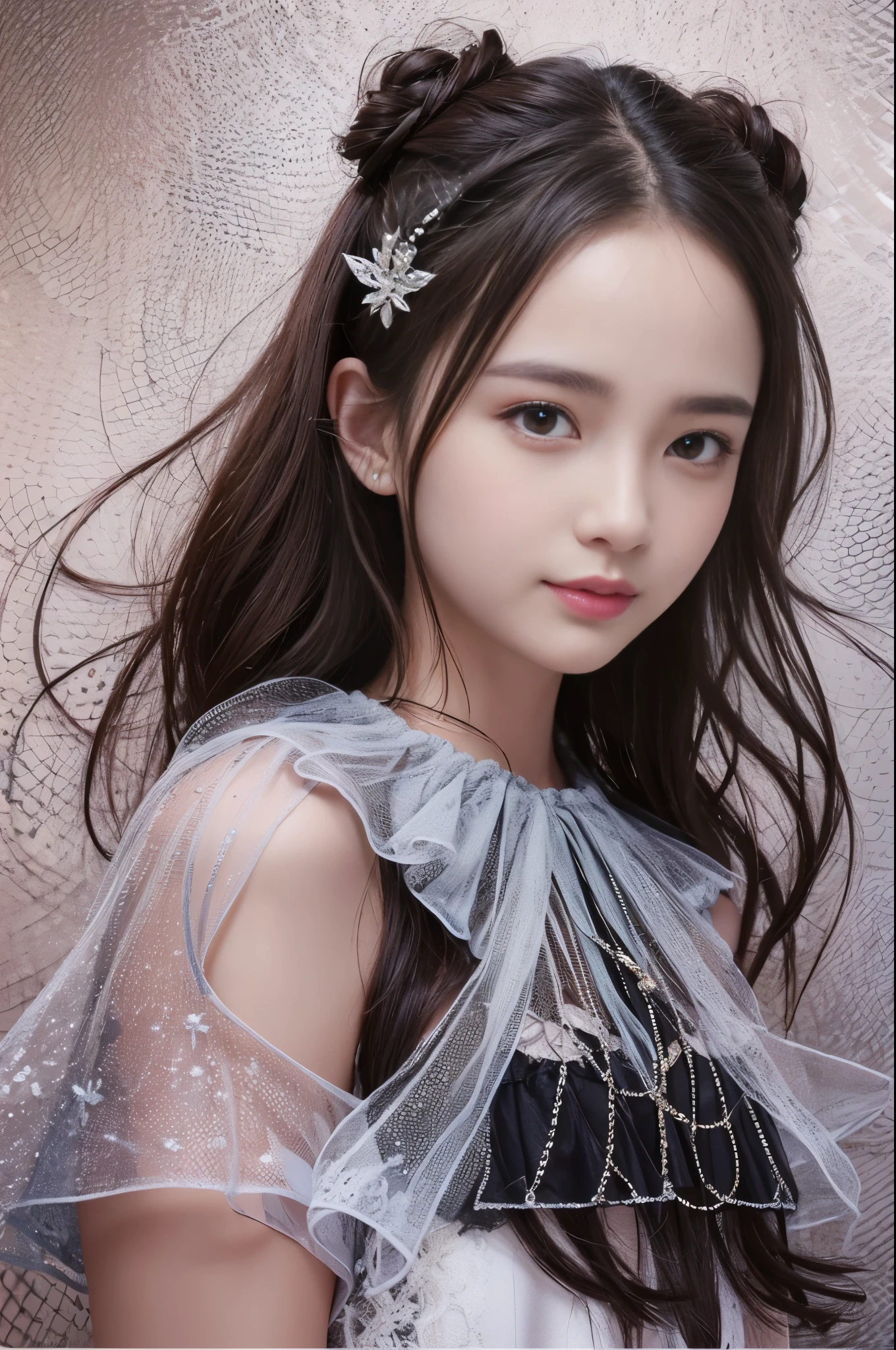 (8K、Live shooting、realistic:1.25)、1 girl、A fairy that looks like a 14-year-old girl with a beautiful face.、Floating in the air and looking down from above、fairy wings are transparent、shy smile、whole body、luminous costume、lip gloss、Glossy skin、highest quality、ultra high resolution、