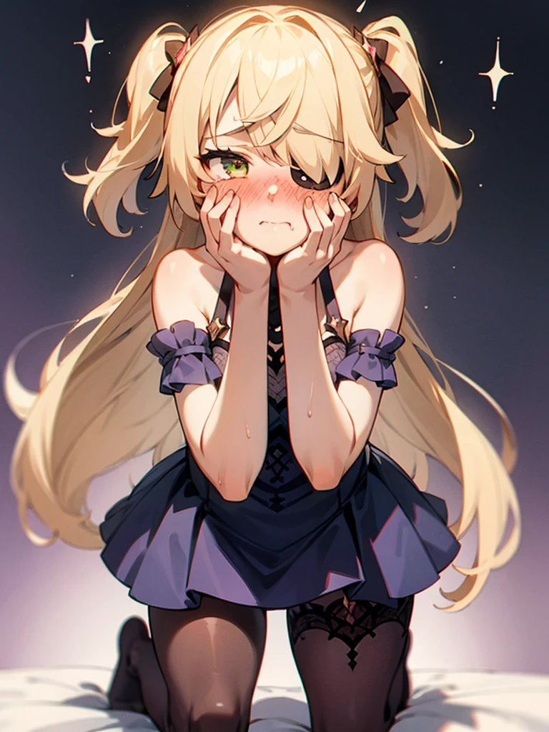 1girl, oz, embarrased, shocked, full body, heavy blushing, blushing, peaking through fingers, hands covering_face, (blush:1.6)