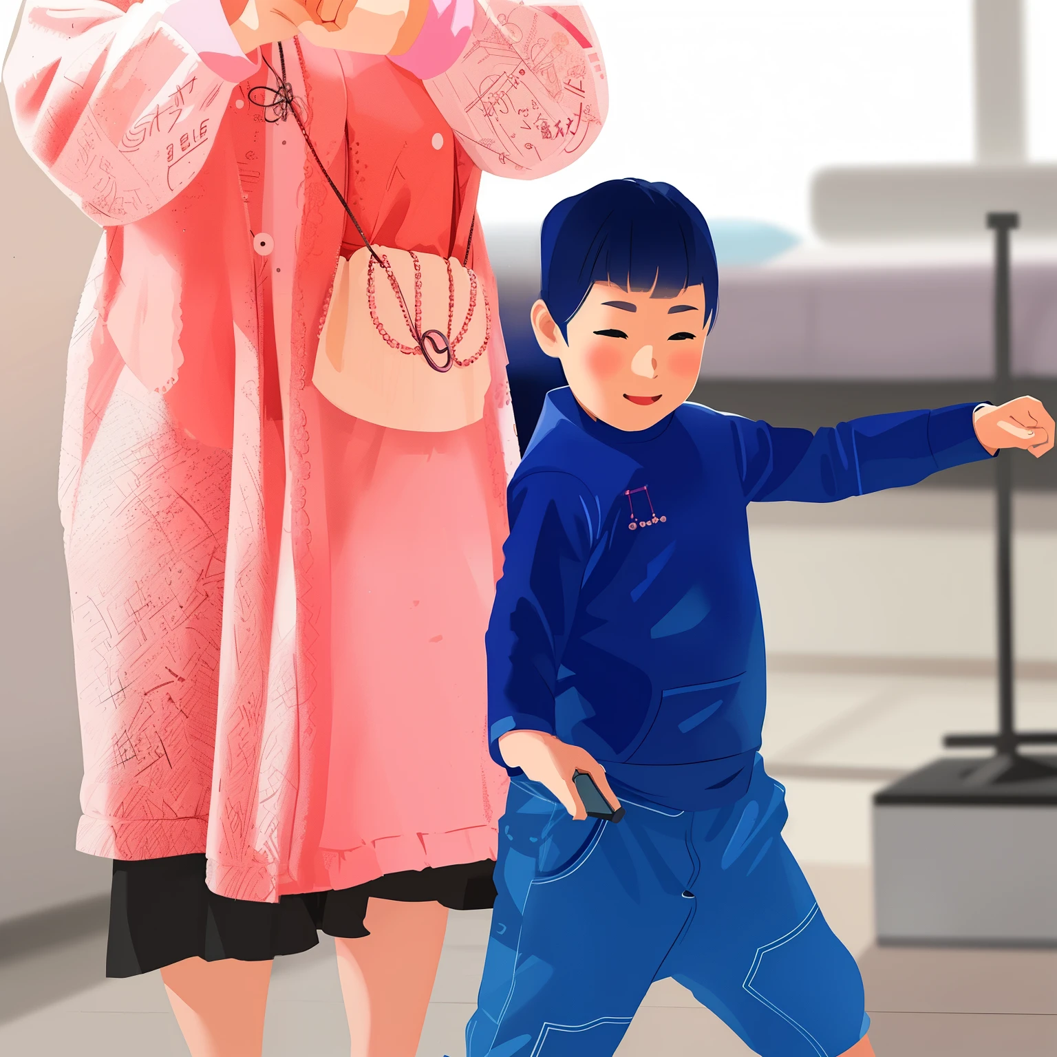 有一个女人用相机给一个child拍照, with a child, child, child们, from me, Real life scenes, Still from real people, true size, Wear long, flowing clothes, childs, T pose, t posture, little child, Colorful, mememe, Hito Steyer, woo kim