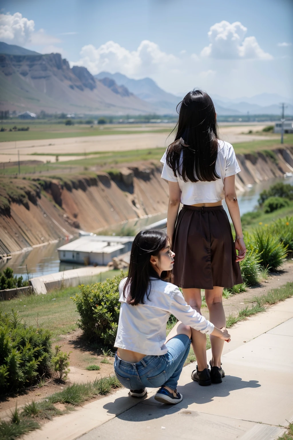 This land is barren，Lifeless，And then what，This turns out to be this。The river that once flowed，It&#39;s all dried up now，Then there is a pair of parents leading a weak child，Um，looking into the distance。Lifeless的大地，Then this wind，Shaya，Smoke，Dirt or something，Continuously blowing on their backs，Just three people，looking into the distance，I need a back view。Then the messy hair was blown，Clothes were blown，Just from beginning to end，Just one anime at a time will be fine，No action required。