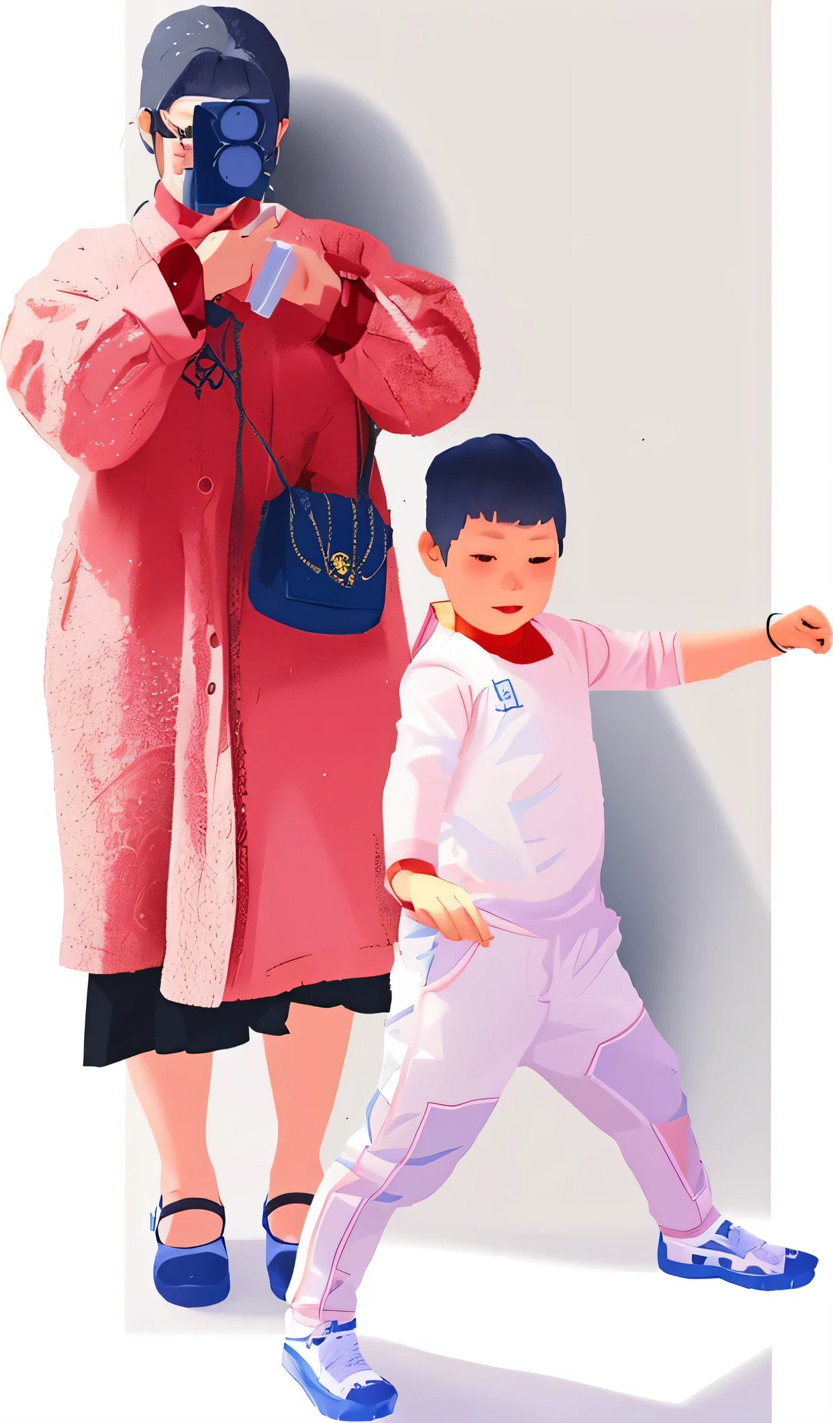 有一个女人用相机给一个child拍照, with a child, child, child们, from me, Real-life scenarios, Or is it from real people?, true size, Wear it for a long time, flowing clothes, childs, t posture, T pose, little child, rich and colorful, Momomo, Hito Steyer, woo kim