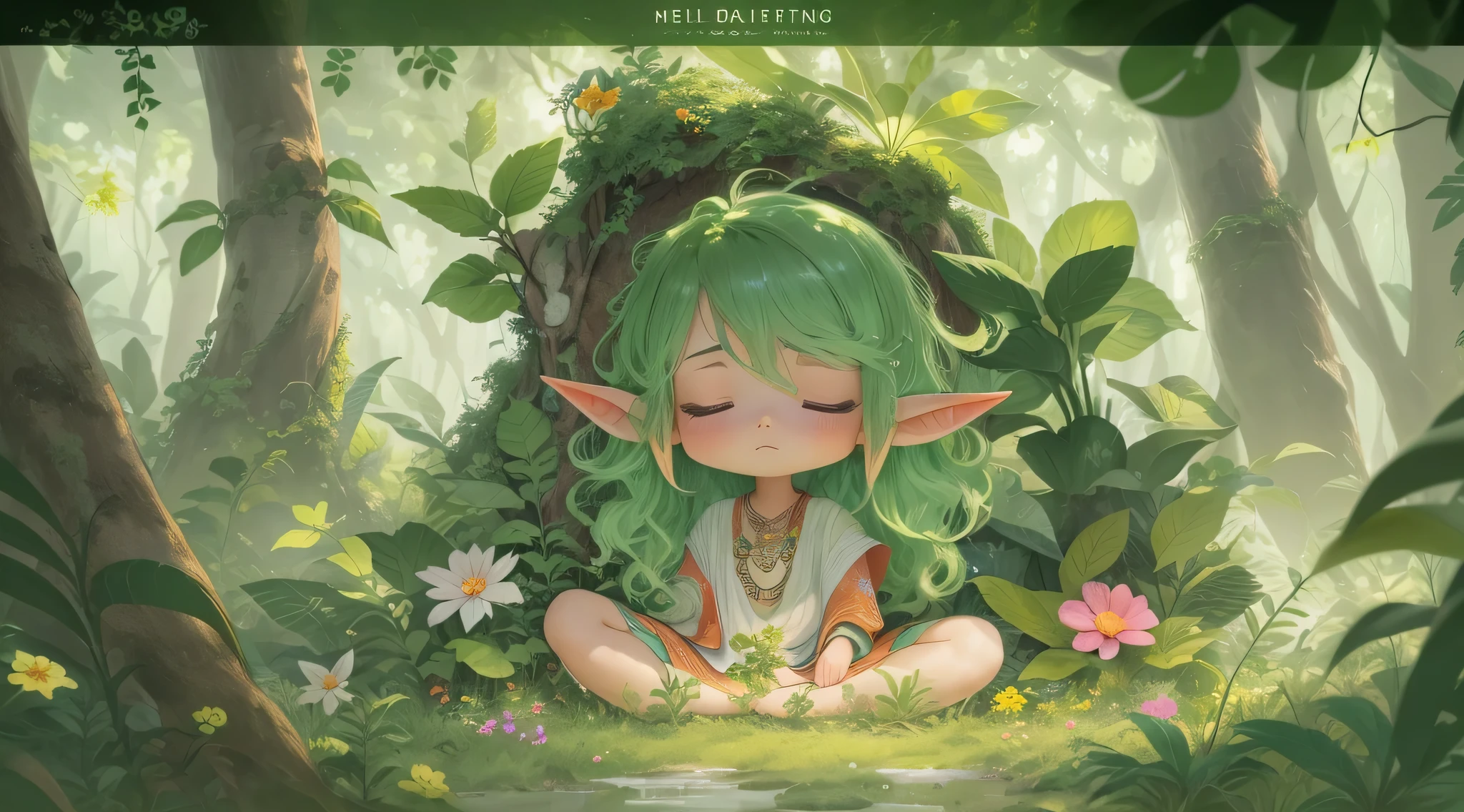 （（shot from a far distance）），（Shadow elf decorated with streamers and fireflies），（（Bonfires and shining ores on dark nights&Wind blowing effect&floating flames）），（girl），（soft light lighting），official art，（wallpaper design）