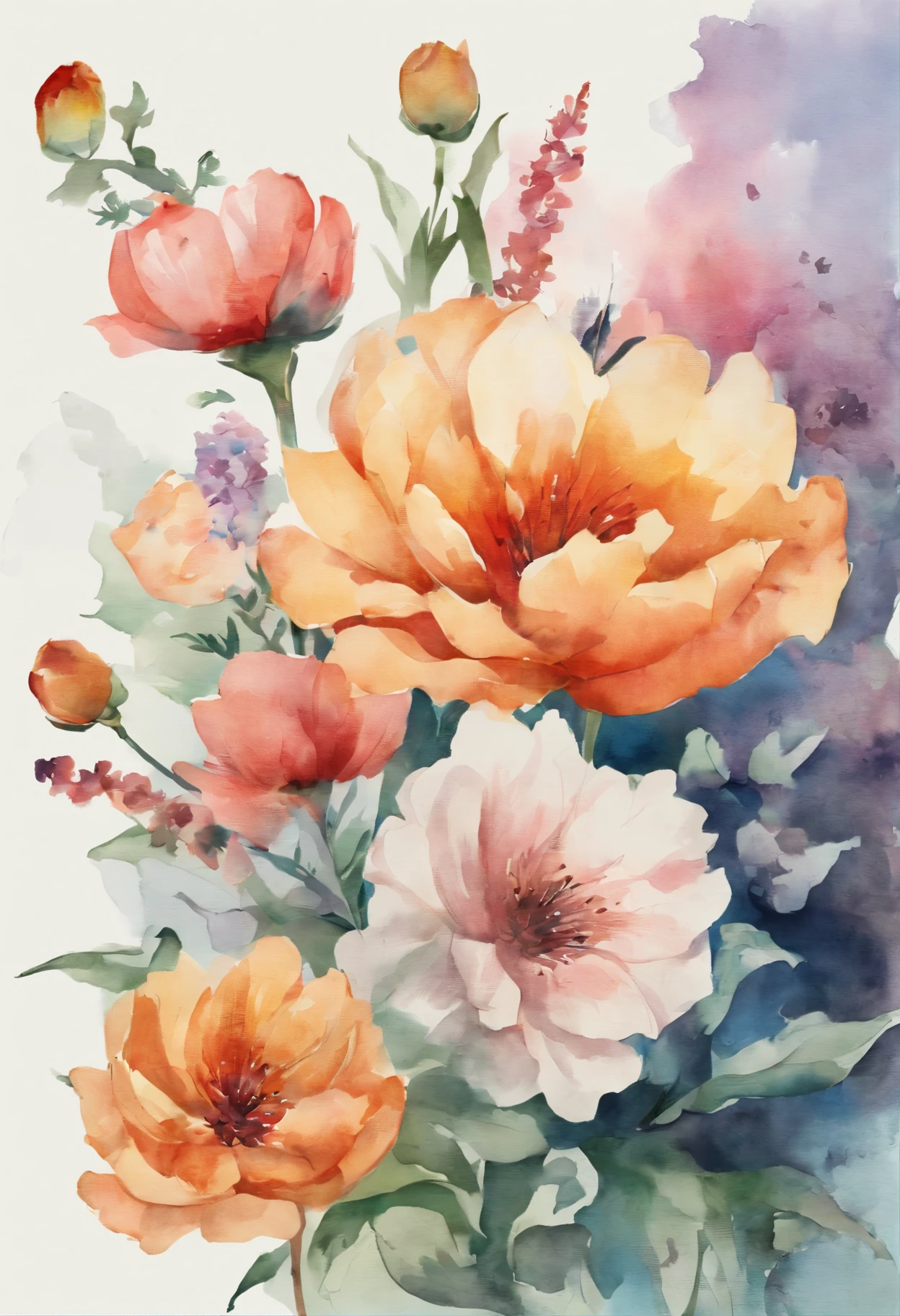 painting, water color, flowers
