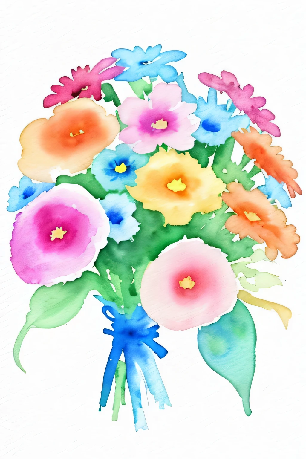 A bouquet of flowers of various colors, watercolor painting, watercolor painting, watercolor, watercolor, watercolor, watercolor painting style, watercolor画艺术, watercolor, watercolors, leaning towards watercolor, Cheng Shifa, 纸本watercolor艺术, watercolor, watercolor art, realistic watercolor, by Phyllis Ginger, light watercolor painting