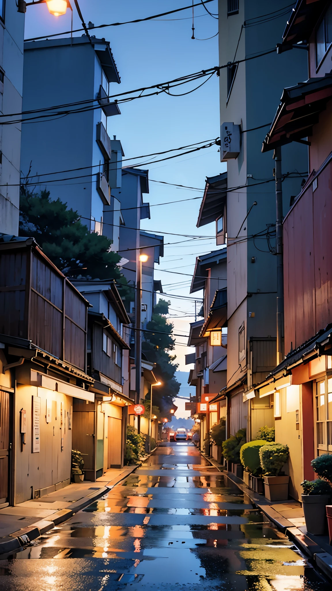 anime city with a tree and a street light at dusk, linda cidadescape, tokyo anime scene, fundo de anime, Linda cena de anime, fundo de anime art, beautiful anime scenery, anime scenery, linda cidade, Papel de parede de anime 4k, Papel de parede de anime 4K, paisagem de anime, Papel de parede de anime 4K, paisagem urbana de anime hd, Scenery art, cidade japonesa, anime linda cena de paz