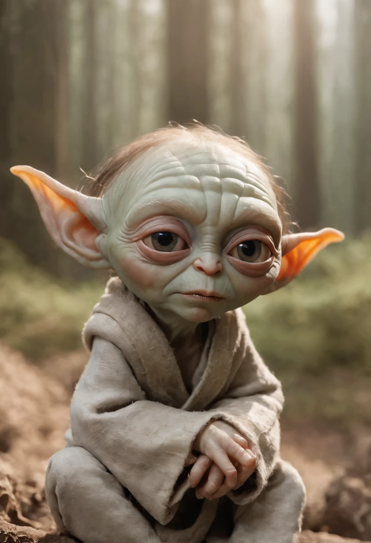   девушка боксерв экстравагантном костюме,вау, ни фига се  ,Close-up of Baby Yoda wearing a scarf., greta thunberg as Gollum, Pouting gaze :: octane number, portrait of an elf, photo of demon Gollum, Gollum, donald trump as Gollum, Portrait of a Goblin, Yoda Fantasy Art Portrait, charming digital painting, portrait of a gnome called eldon, Cheburashka