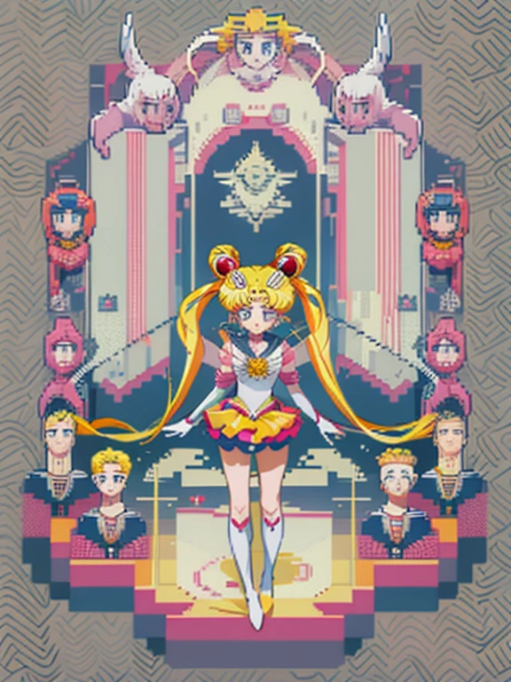 1 girl, eternal sailor moon, full body, best quality, isometric, pixel art