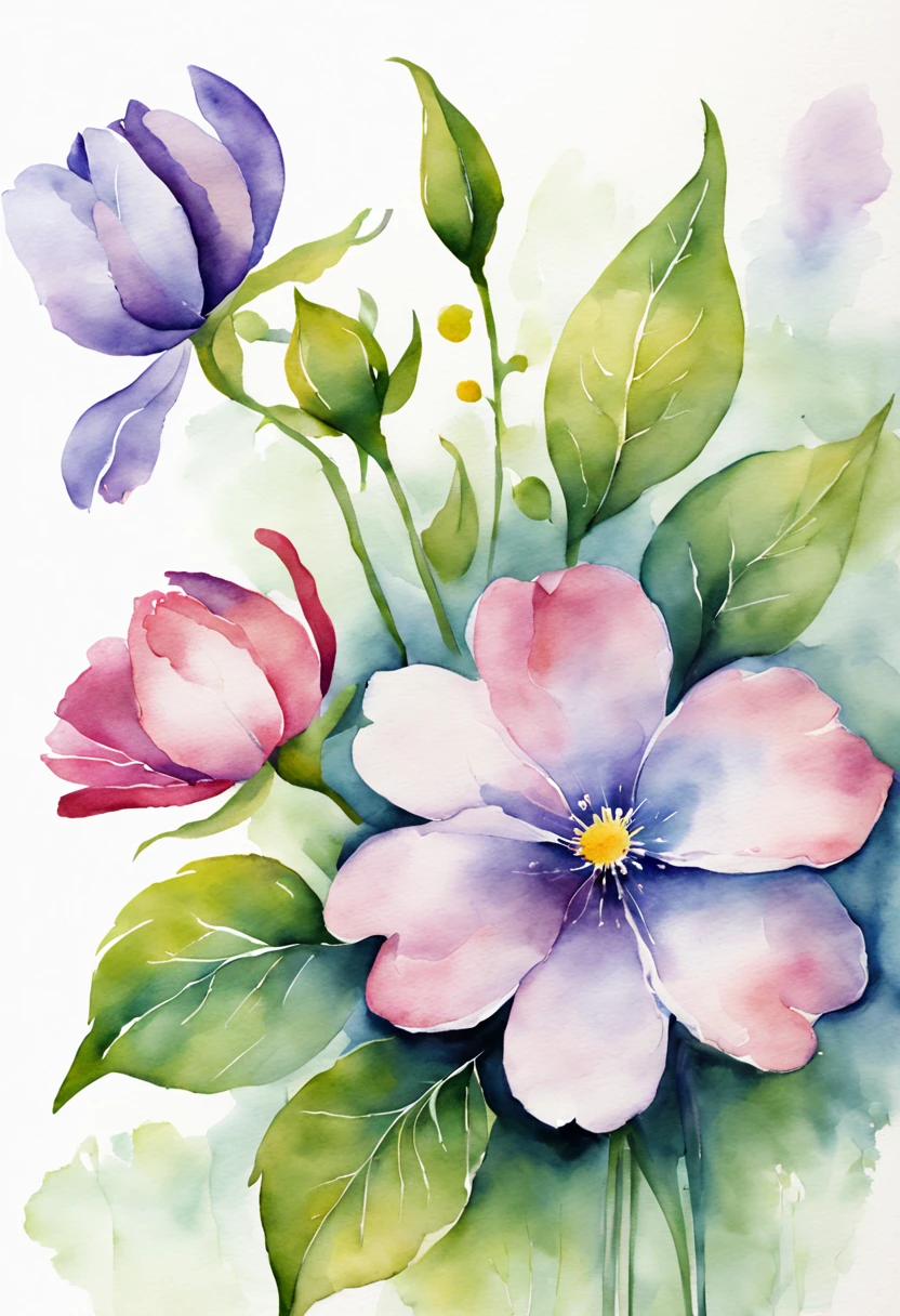 a painting of flowers painted in watercolor