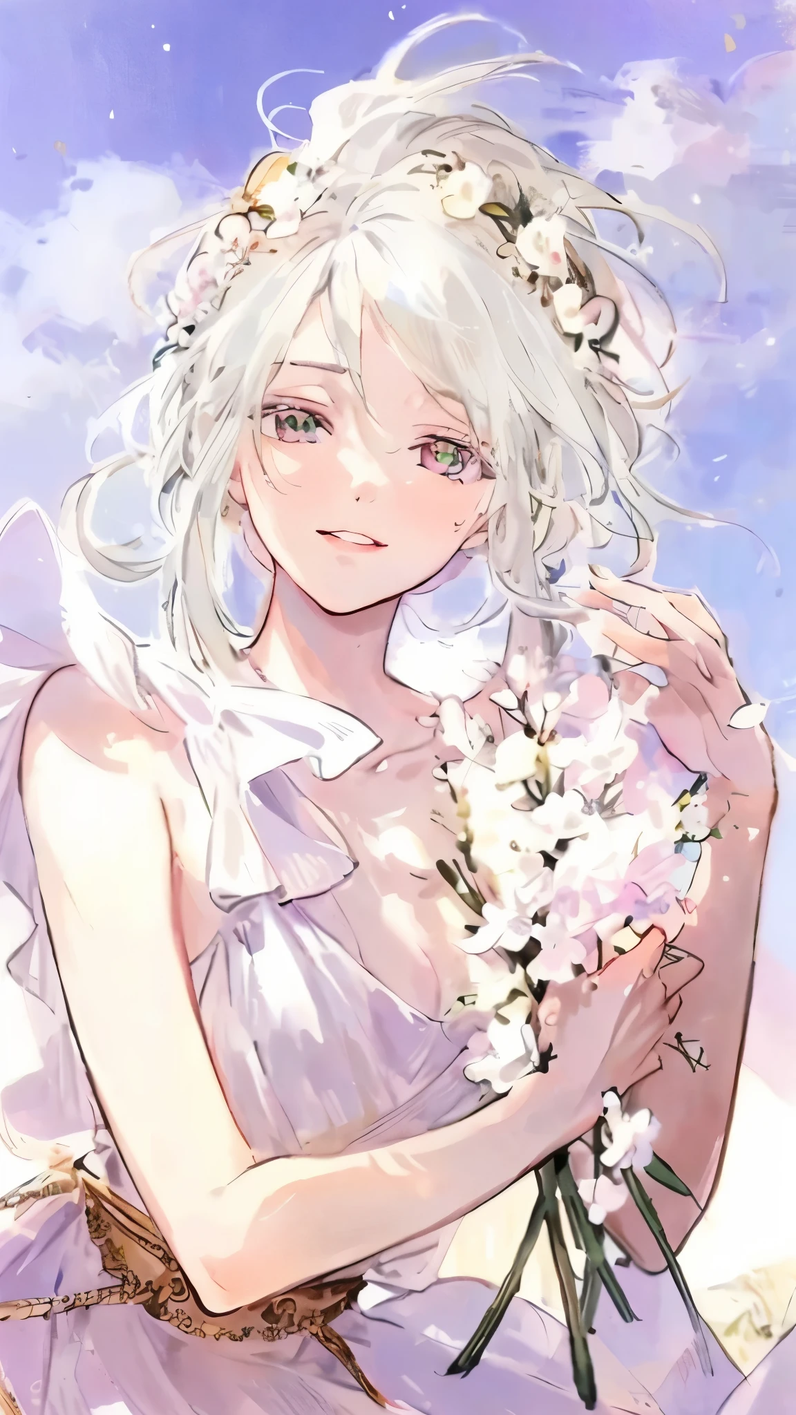 masterpiece, best quality, an extremely delicate and beautiful girl,an extremely delicate and beautiful, world masterpiece theater, ultra-detailed, highly detailed, best quality, blonde hair, highres, extremely detailed,1girl, best quality, illustration, looking at viewer, impasto, canvas, oil painting, realistic, realist ,real, pink eyes, long hair , straight hair. Vintage outfit