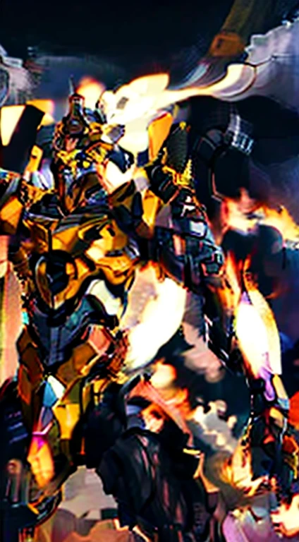((Un hombre joven:1.2)), short orange brown hair, Un peinado salvaje, cejas gruesas como cuchillos, Big bright and energetic eyes, A fearless expression, una sonrisa en la comisura de su boca, He wears strange fantasy surreal style chest armor with scale textures, Llevar un body oscuro debajo, guantes sin dedos, a beautiful leather belt around her waist, Matching thick fabric pants, Undaunted and wild posture, El fondo representa un cielo y una tierra desgarrados, This character embodies a surreal, finely crafted anime-style fantasy style., characterized by exquisite and mature manga illustration art style, High Definition, Mejor calidad, high resolution, ultra detallado, pintura ultrafina, extremadamente delicado, profesional, anatomically correct, symmetrical face, ojos y rostro extremadamente detallados, ojos de alta calidad, creatividad, foto cruda, HD, 8k, Luz natural, cinematic lighting, obra maestra-anatomy-perfect, obra maestra:1.5
