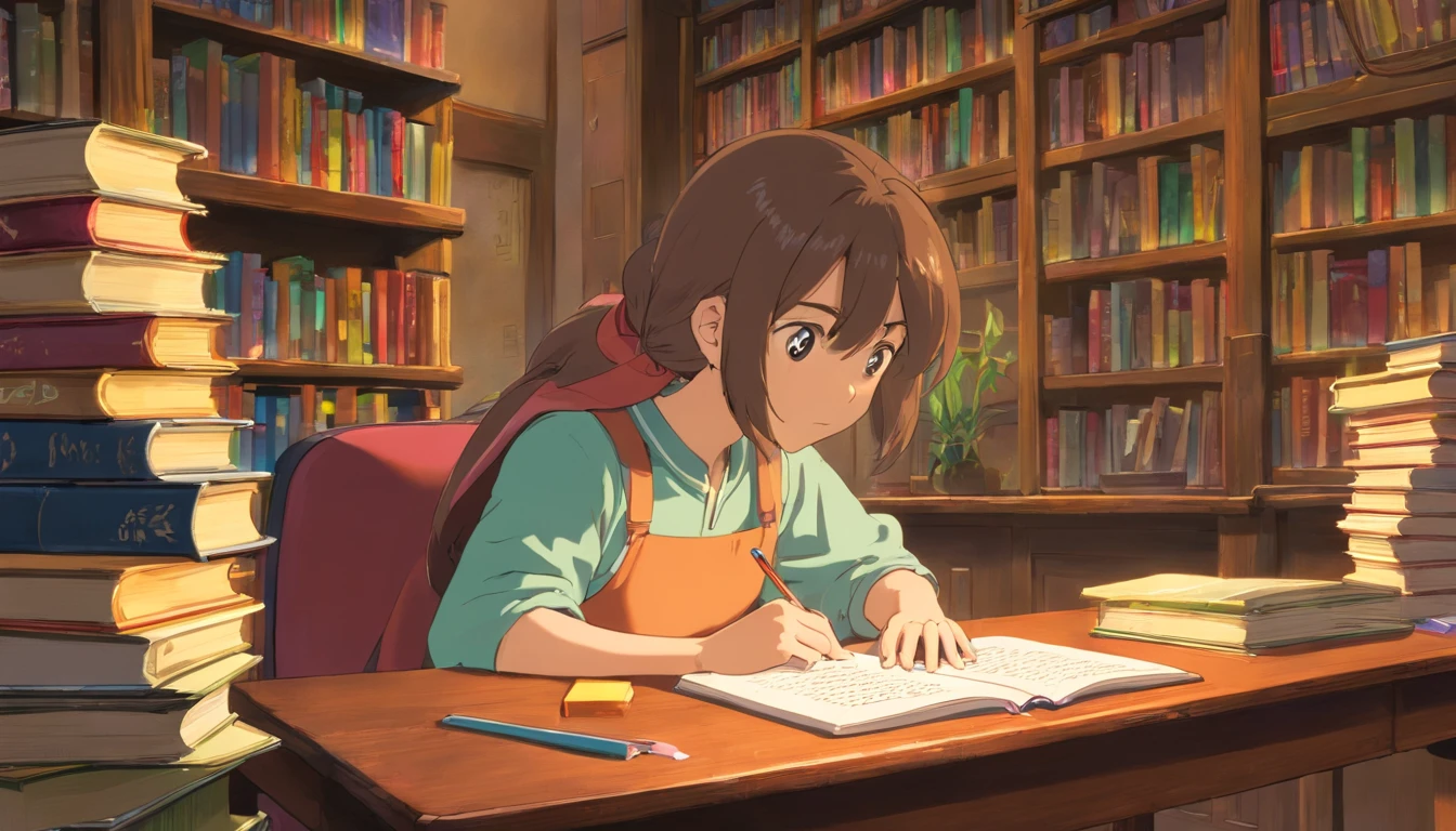 A high-resolution image showcasing a student sitting at a desk in a well-lit classroom, surrounded by books, notebooks, and a laptop, with a focused expression on their face as they delve into their studies, representing the dedication to education and the pursuit of knowledge