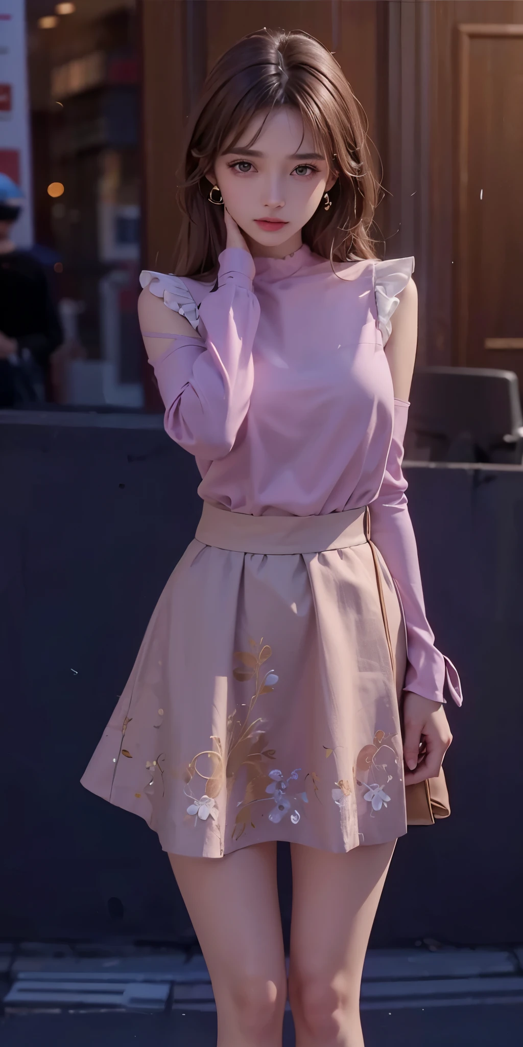 1girl, brown hair, brown eyes, high quality, ultra detailed, masterpiece, realistic,clothes