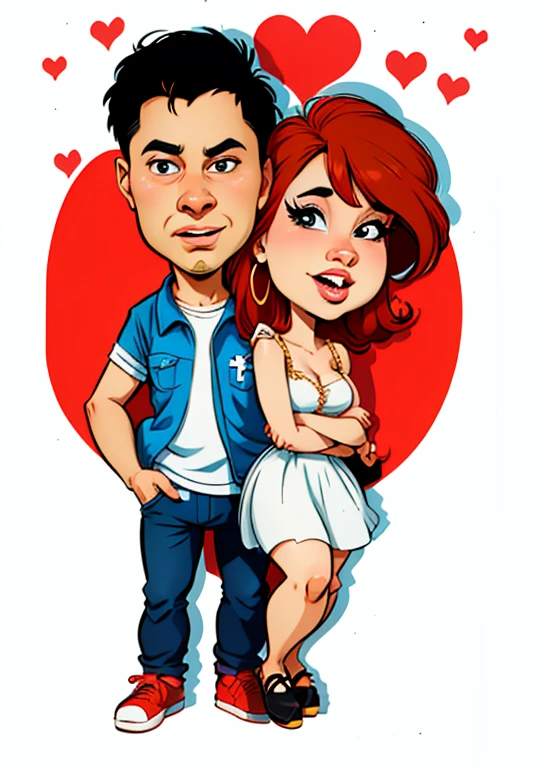 desenho animado de um homem e uma mulher ao lado um do outro, arte dos desenhos animadosstyle, em estilo cartoon, caricatura, arte dos desenhos animados, cartoon arte digital, arte digital cartoon, caricatura, arte dos desenhos animados style, caricatura style, cartoon style illustration, caricatura!!!, pose de casal, caricatura illustration, in digital illustration style, lovely couple, arte digital!!, pintura digital de desenho animado