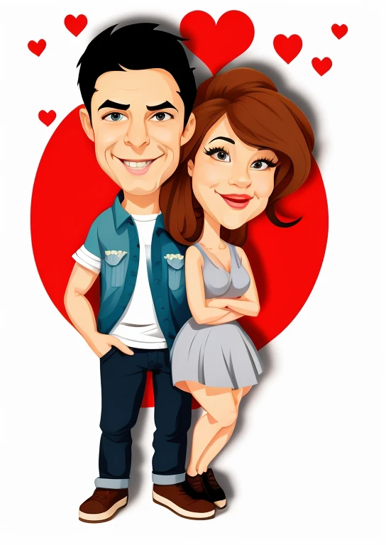 desenho animado de um homem e uma mulher ao lado um do outro, arte dos desenhos animadosstyle, em estilo cartoon, caricatura, arte dos desenhos animados, cartoon arte digital, arte digital cartoon, caricatura, arte dos desenhos animados style, caricatura style, cartoon style illustration, caricatura!!!, pose de casal, caricatura illustration, in digital illustration style, lovely couple, arte digital!!, pintura digital de desenho animado