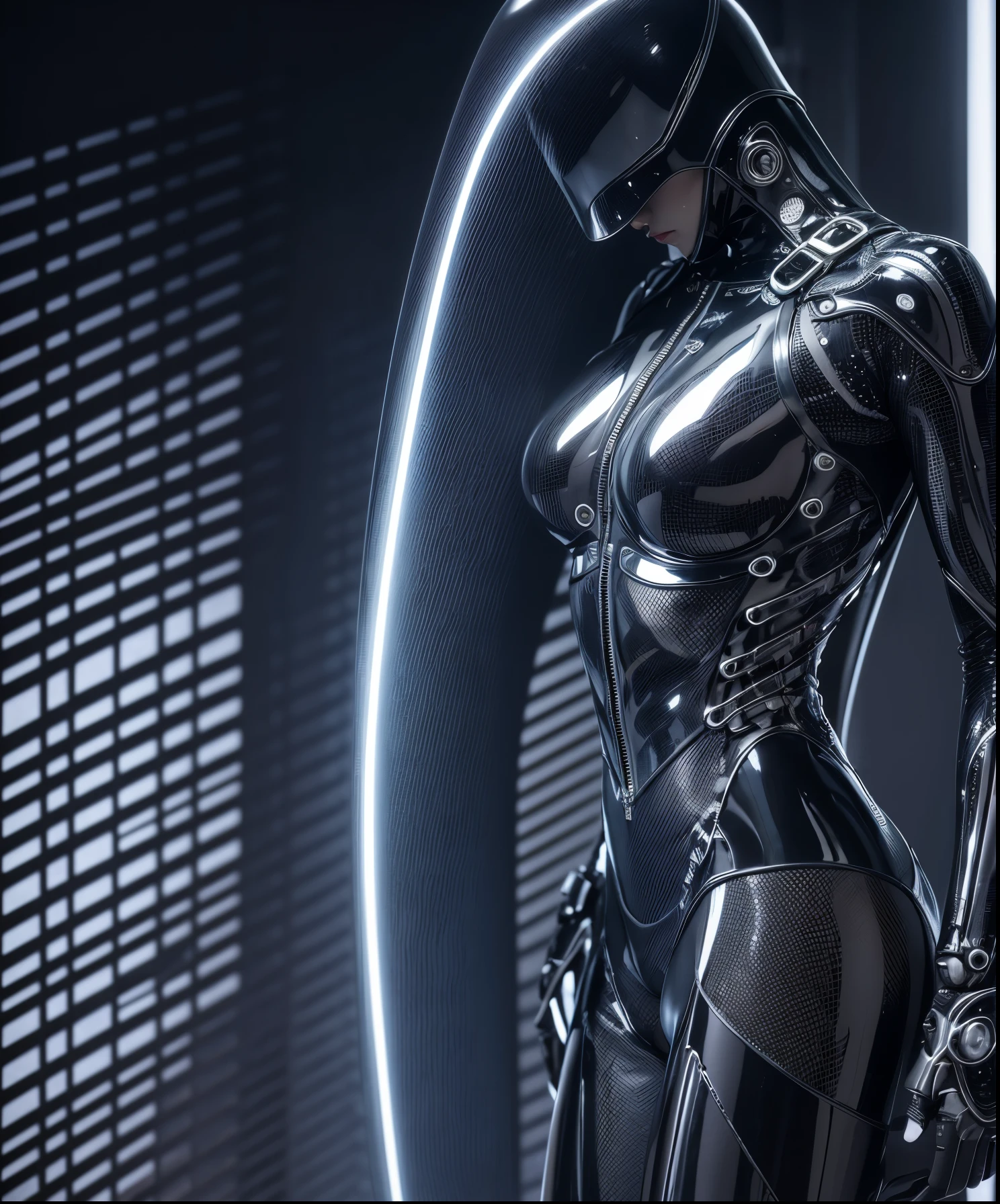 Biomechanical fashion, futuristic, edgy, h.r. giger, alexander mcqueen, the wachowskis, sci-fi, shiny, sleek, cybergoth, detailed cinematic photoshoot ultra hdr 16k high defination lightings shot on canon Eos m50 mark 2 --auto --s2
