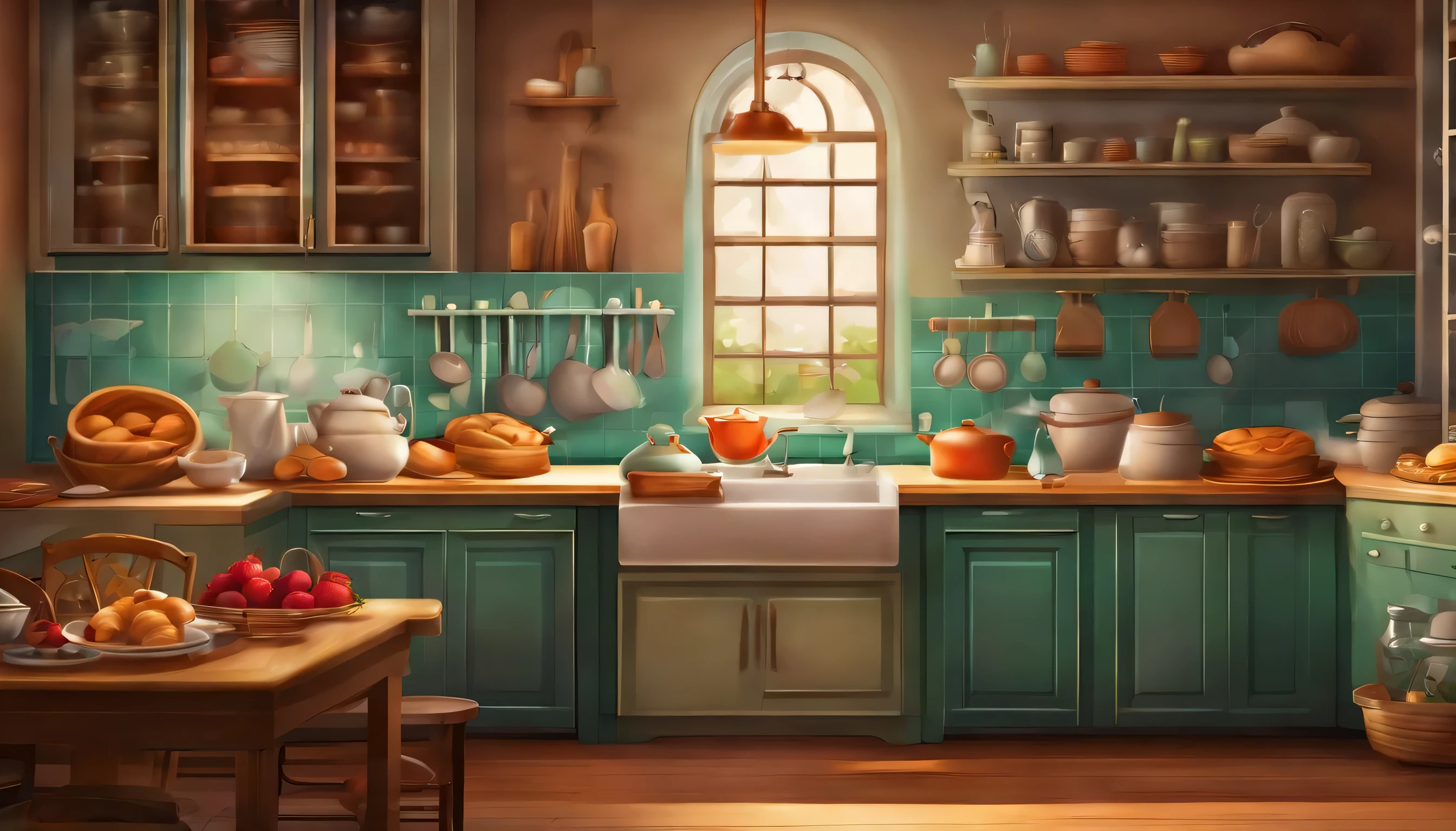 Baking type background illustration in kitchen