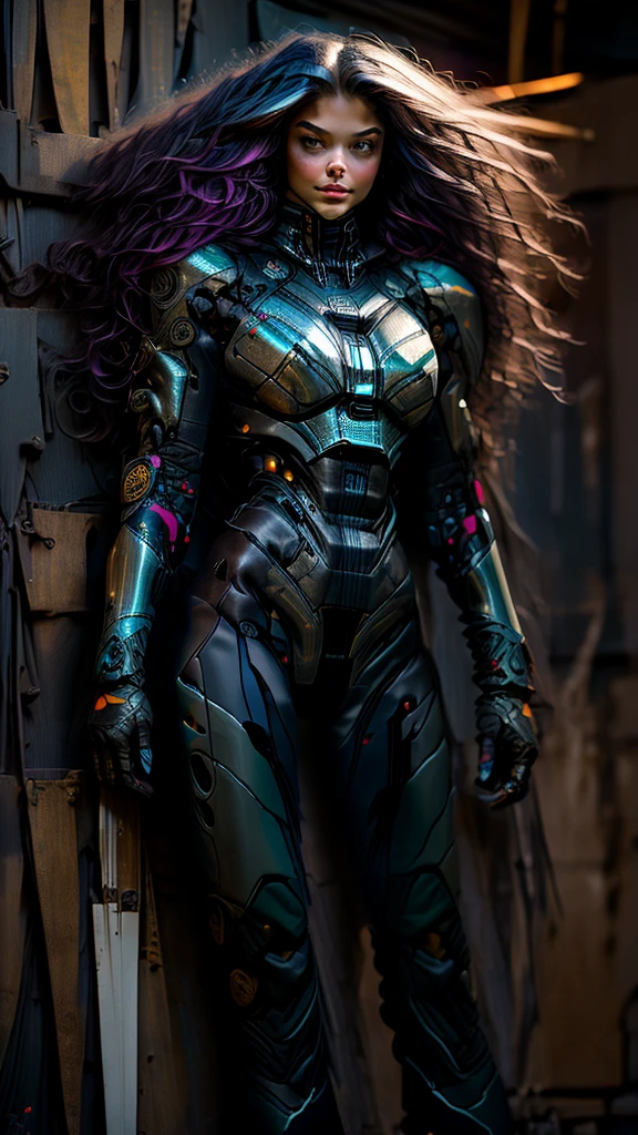 Realistic, perfect masterpiece, high quality, high resolution, highest image quality, 8k hd,
1girl,
Long dark blue hair, yellow eyes, glowing eyes, parted lips, blush,
Cybernetic suit, mecha long skirt, armored dress, masks, Wild full-coverage helmets
Night, flowers, sun, sunlight,
Highly detailed background