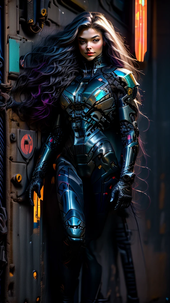 Realistic, perfect masterpiece, high quality, high resolution, highest image quality, 8k hd,
1girl,
Long dark blue hair, yellow eyes, glowing eyes, parted lips, blush,
Cybernetic suit, mecha long skirt, armored dress, masks, Wild full-coverage helmets
Night, flowers, sun, sunlight,
Highly detailed background