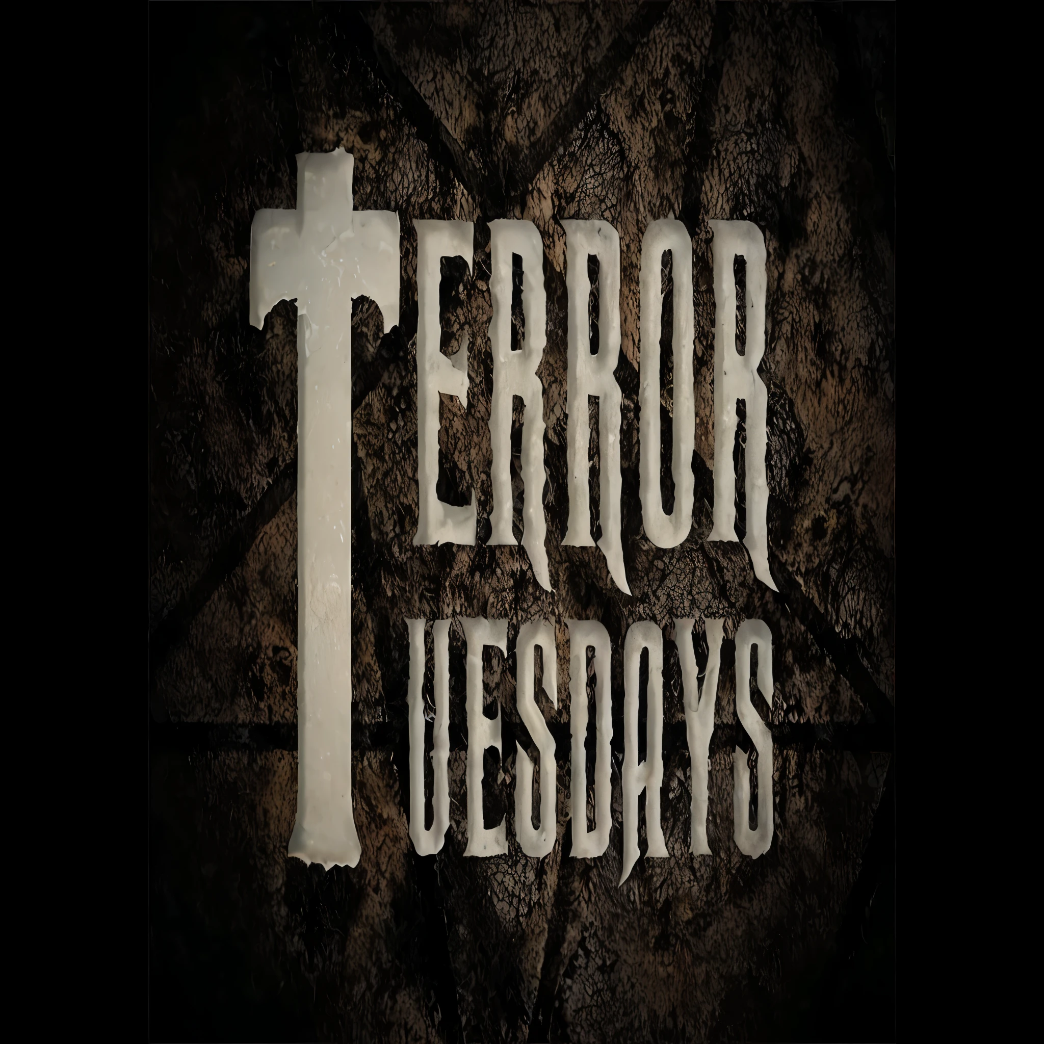 a close up of a sign that says terror and a hammer, terror, horror themed, terror glows, exudes terror, from horror movies, horror scary terror, [ horror game ], horror”, horror ”, black metal band logo, gothic horror vibes, by Jason Teraoka, horror film, instagram photo, ( ( ( horror art ) ) ), tomorrow