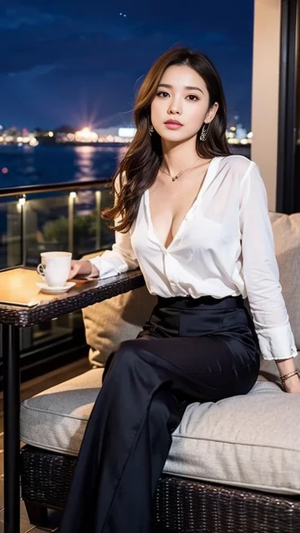 holding a cup in hand、