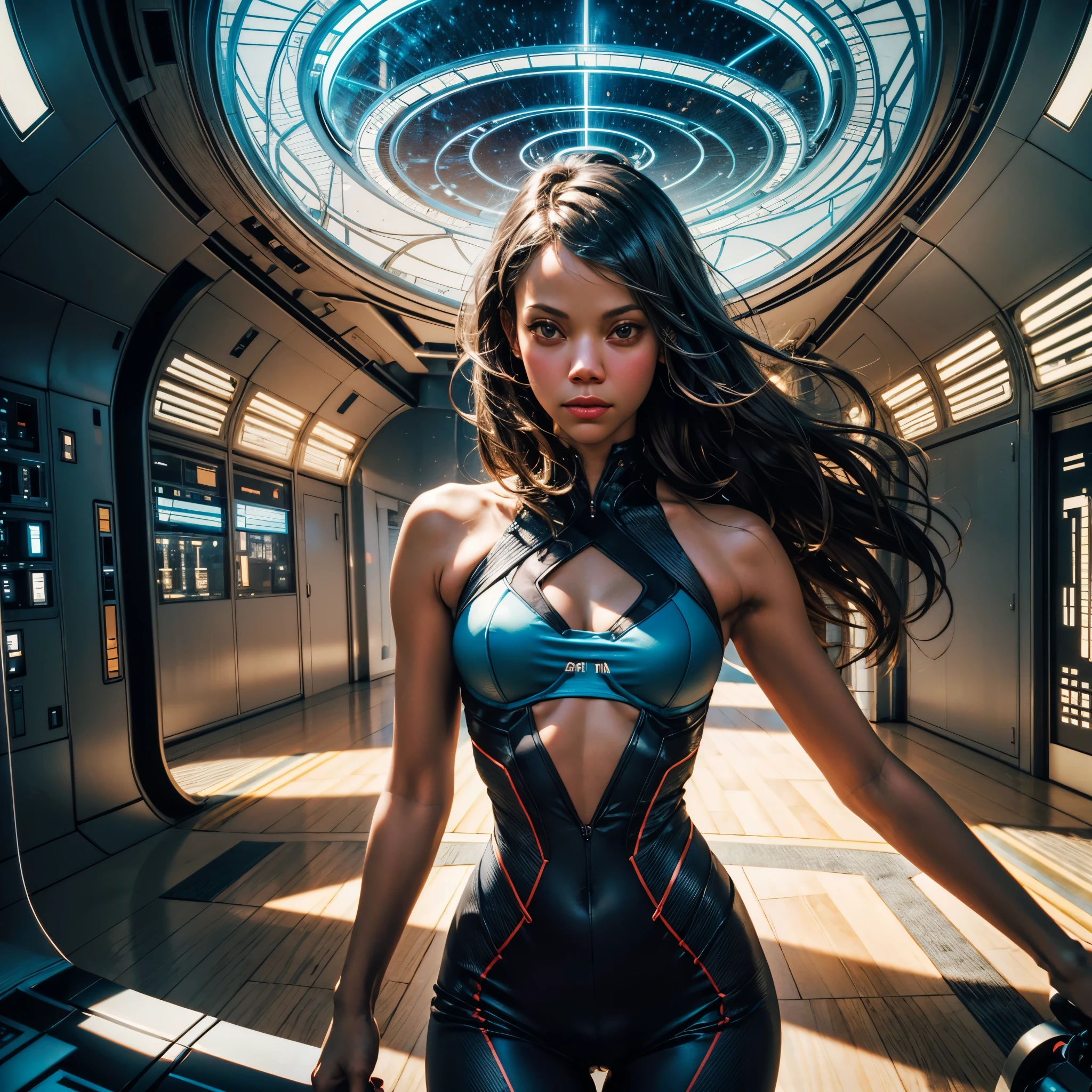 ((Zoe Saldana guckt neugierig)), ((she has round breasts)), ((Startrek)), (ds9st uniform), ((Uniform-Hose)), ((white tank top)), (sie steht in ihrer Kabine auf der Enterprise), "Suit Startrek Outfits" , (kleiner Kopf), ((detailliertes Gesicht)), Weiches filmisches Licht, ((((Kino-Look)))), (fotorealistisch), (Raytracing), (scharfer Fokus), ((natural realistic skin texture)), detailliertes Gesicht, detaillierte Lippen, detaillierte Augen, doppeltes Augenlid unrealengine5 ultra Cinamatic_Sunlight ultra_high-def Masterpiece deep path equirectangular ultra_high-res meticulously intricate analogique ultra_photo-realistic ultra_high-quality ultra_high-details optimal accurate cgi vfx sfx reflex 3dcg max radiant vivid color-coded extreme improved Octane_rendered UHD XT3 DSLR HDR romm rgb pbr 3dcg fxaa blay fkaa txaa rtx ssao enhanced ultra_sharpness Will-o'-the-wisp iota symmetrical reflection global illumination saturate luminescence volumetric lightning contrast incandescent Crystalline Sundrop varied multi etc. zentangle tangle mandala entangle --s 1000 --c 20 --q 20 --chaos 100