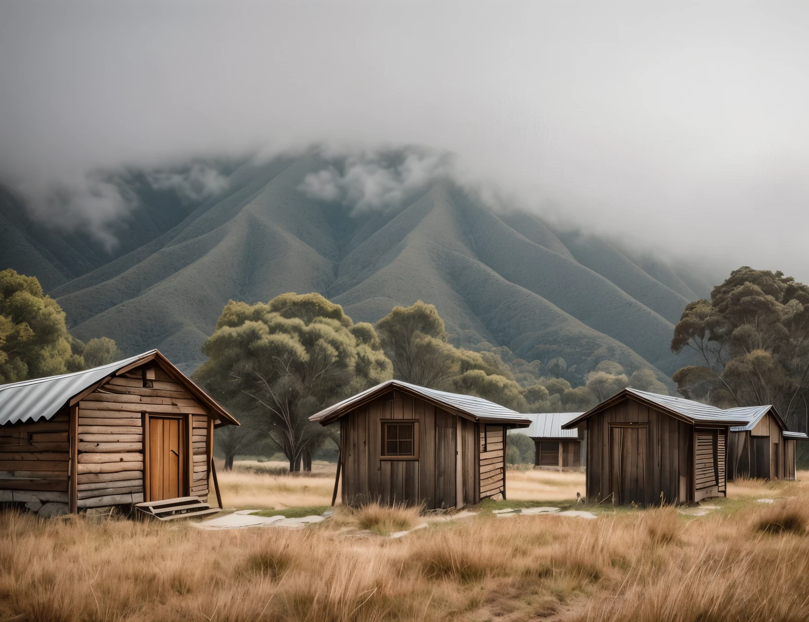 a walk threw an ancient crossed tribal streets of a city that no longer exist a walk in the lane watching the snowy mountains with huts on the mountain huts made of dry grass with foggy misty eavening cinematic photoshoot high defination ultra hdr 16 k shot on canon eos r5 full frame 35.4 mp mireorless --auto --s2