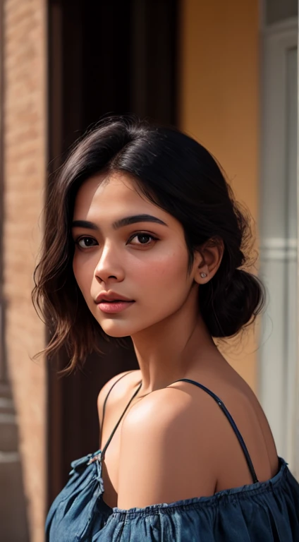 young Indian girl, 18-year-old, modern jean dress, gentle lighting, intricate facial details, flawless complexion, top-notch 3D rendering, hyper-realistic, shot on Indian road with a KFC near it, in a indian hotel. photorealistic digital art trending on Artstation 8k HD high definition detailed realistic, detailed, skin texture, hyper detailed, realistic skin texture, armature, best quality, ultra high res, (photorealistic:1.4),, high resolution, detailed, raw photo, 400 camera f1.6 lens rich colors hyper realistic lifelike texture dramatic lighting unrealengine trending on artstation cinestill 800