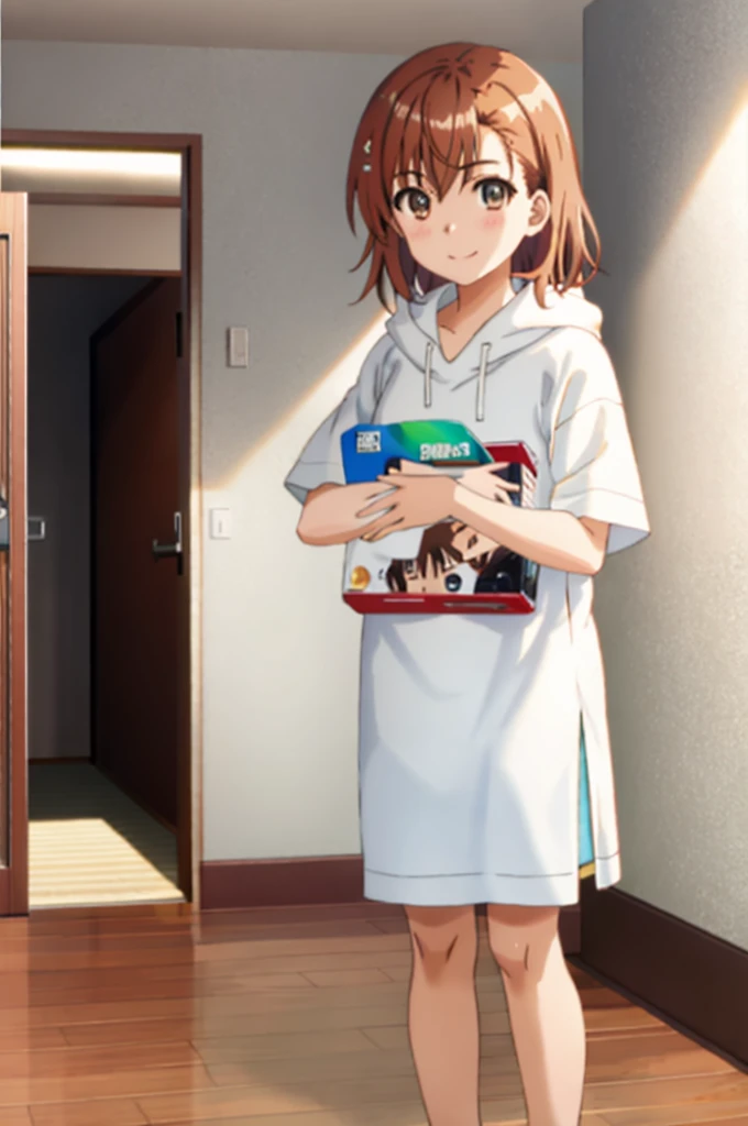 masterpiece, Highest image quality, misaka_mikoto, brown eyes, short_hair, small_breast, beholder, solo,, BREAK is a naked body wrapped in a towel、blush red、Smile BREAK stares at the viewer、 BREAK is indoors、stripping room、Full body standing、 BREAK(muste piece:1.2)、Highest image quality、High resolution、Unity 8k wallpaper、(An illustration:0.8)、(beautiful detailed eyes:1.6)、high definition face、perfect lighting、Highly detailed CG、(perfect hands、perfect anatomy)、