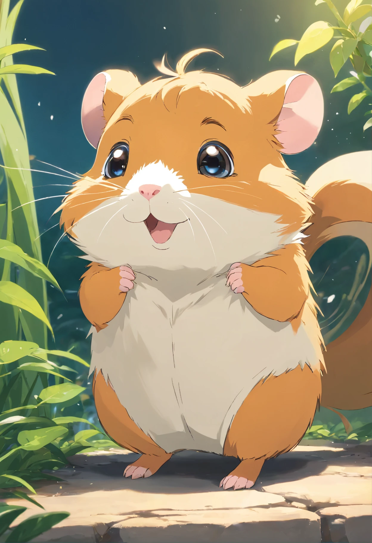 A hamster with cute round eyes, no background