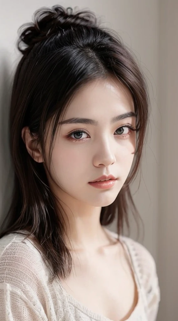 (8K, highest quality, masterpiece:1.2),(realistic, photo-realistic:1.37),super detailed,Beautiful Devil,Upper body,face forward,looking at the viewer,wearing black, whole body, model pose