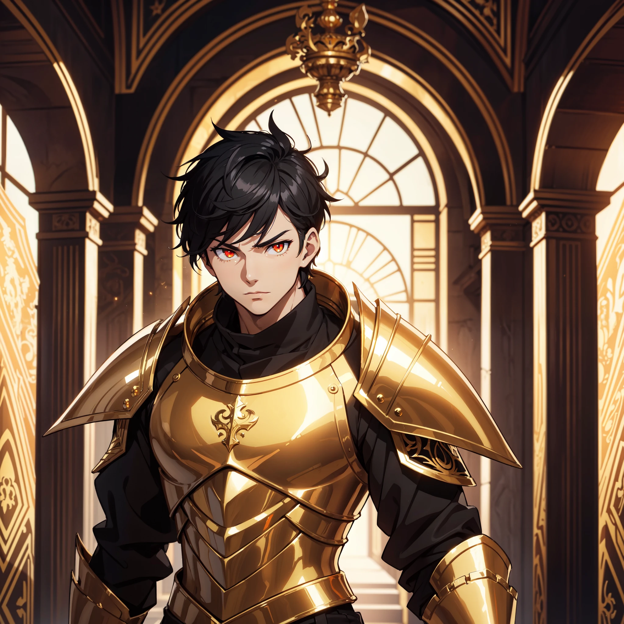 128K Ultra High Definition,
128K Ultra High Quality,
128K Ultra High Resolution,
Best Definition,
Best Quality,
Best Resolution,
Perfectly Detailed,
Perfectly Designed,
Extremely Detailed,
Extremely Designed,
Hyper Detailed,
Hyper Definition,
Hyper Quality,
Hyper Resolution,
Masterpiece,
(((Anime))),
Body Shot,
(((Boy))),
Handsome,
Muscular Body,
(((Black Short Hair))),
(((Orange Eyes))),
(((Hyper Detailed & Perfectly Designed With Ultra High Quality Gold Warlord Armor))),
(((Inside Of Medieval Royal Palace Background Scenery))),