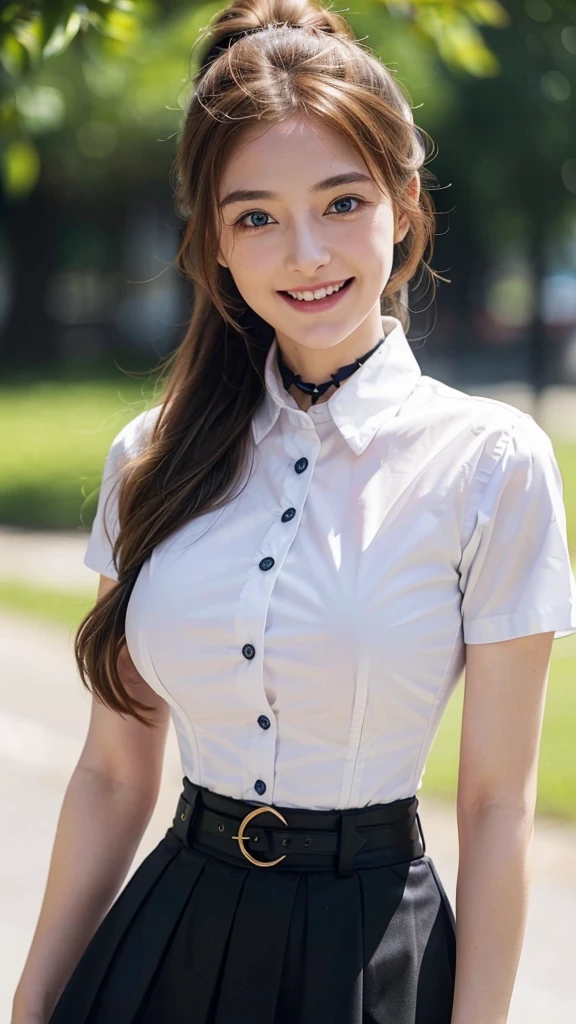 school uniform, long sleeves, big breasts