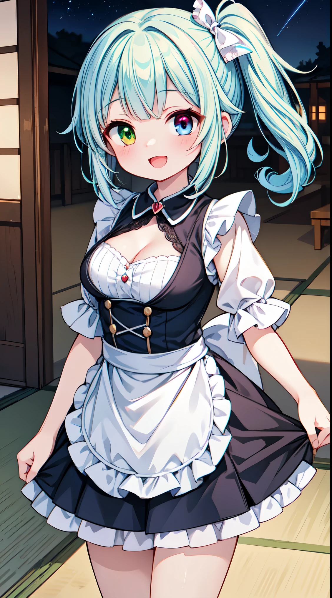 NSFW,(Three Girls:1.5),Long Hair、Hair between the eyes、とてもLong Hair、White Hair、Messy Hair、（Yellow Eyes：1.3）,(Maid clothes:1.5),Off the shoulder,cropped,Micro Mini Skirt,belly button,pantyhose,(Skirt Lift:1.8),(Iron Collar:1.5),(Perfect hands),(Perfect Anatomy),(masterpiece),(highest quality),(Embarrassed:1.5),blush,is nervous,Mansion,Luxury Room,chandelier,bedroom