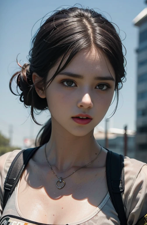 ((best quality)), ((masterpiece)), (detailed), perfect faceImmersed beautiful girl in the intensity of duty: Witness the power and precision of this realistic AI portrayal capturing a female soldier in action.  