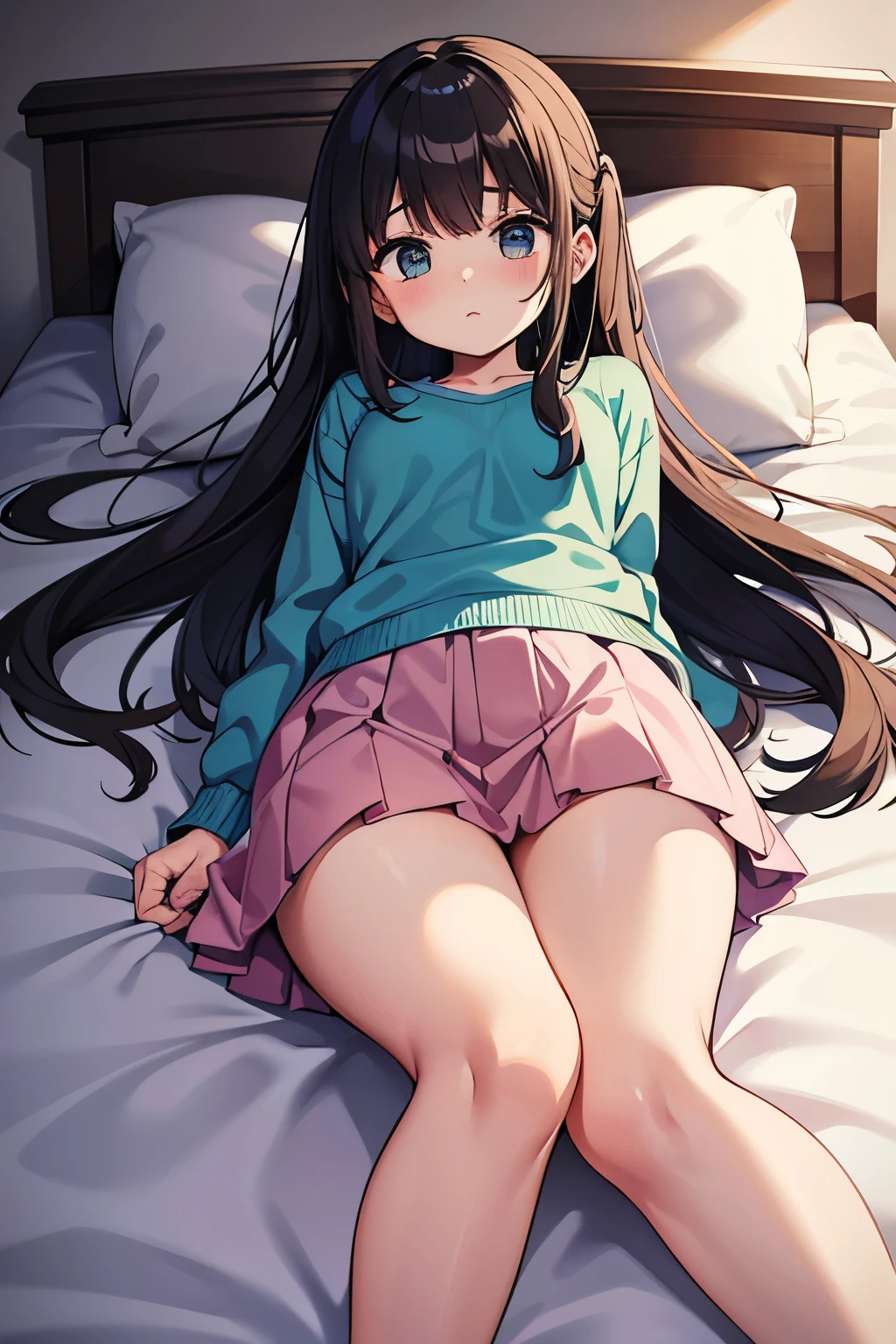 An unemployed young girl who dropped out of elementary school who has been withdrawn to her room for many years、Thick and soft puni puni thighs、Severe bedridden and lying all day on a sleeper
