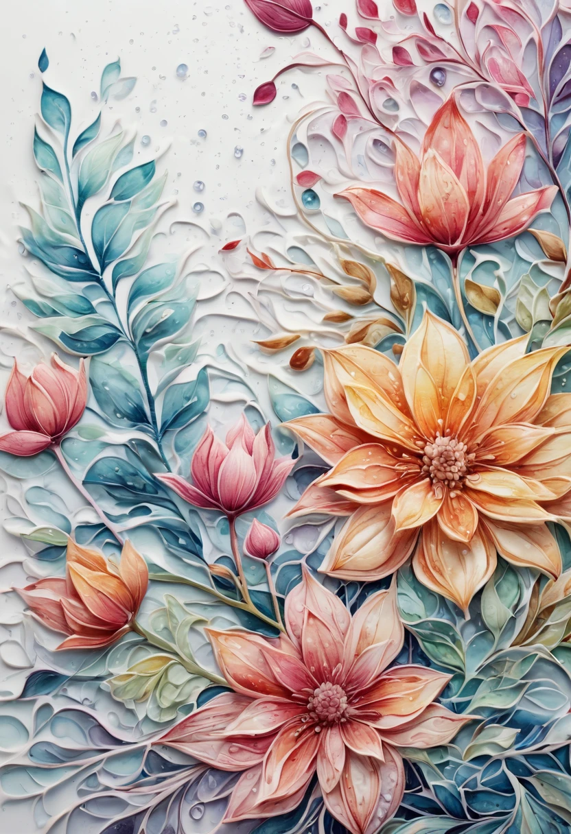 (best quality,4k,8k,highres,masterpiece:1.2),ultra-detailed,(realistic,photorealistic,photo-realistic:1.37),Zentangle Watercolor Flowers close up,tangled lines,detailed flower petals,watercolor techniques,blended colors,organic patterns,vibrant and rich colors,subtle shading,high contrast,meticulous attention to detail,delicate brushstrokes,soft and flowing movement,colorful and intricate designs,harmonious composition,flourishing vines and leaves,isolated flowers on a blank canvas,gentle water droplets on petals,textured and layered brushwork,luminous and translucent effect,calming and peaceful atmosphere,nature-inspired motifs,up-close perspective on floral elements,lively and expressive strokes,artistic exploration and creativity,inspired by Zen philosophy,flowing and interconnected lines,repetitive patterns and rhythms,meditative and tranquil energy,harmonious balance between freedom and control,dimensions of beauty and tranquility,transient and ephemeral beauty,microcosm of nature's wonders.