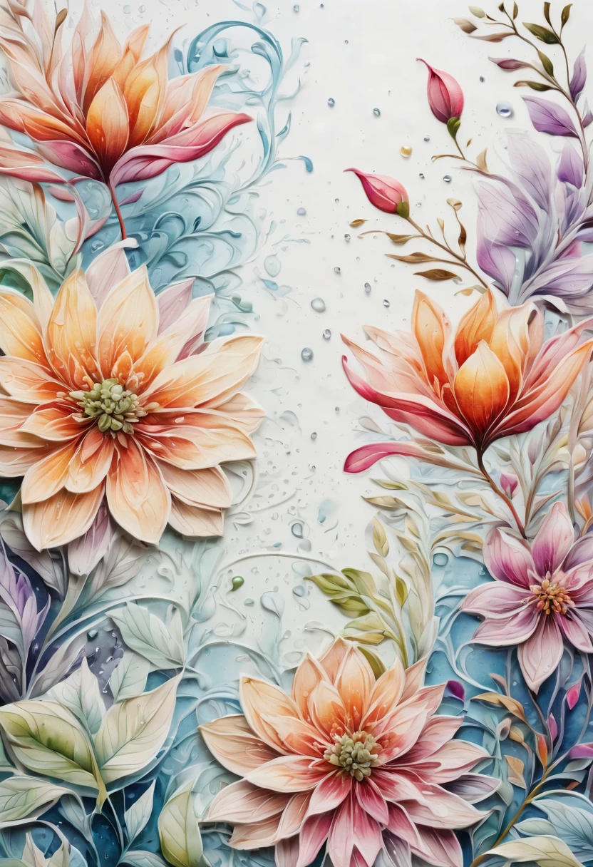 (best quality,4k,8k,highres,masterpiece:1.2),ultra-detailed,(realistic,photorealistic,photo-realistic:1.37),Zentangle Watercolor Flowers close up,tangled lines,detailed flower petals,watercolor techniques,blended colors,organic patterns,vibrant and rich colors,subtle shading,high contrast,meticulous attention to detail,delicate brushstrokes,soft and flowing movement,colorful and intricate designs,harmonious composition,flourishing vines and leaves,isolated flowers on a blank canvas,gentle water droplets on petals,textured and layered brushwork,luminous and translucent effect,calming and peaceful atmosphere,nature-inspired motifs,up-close perspective on floral elements,lively and expressive strokes,artistic exploration and creativity,inspired by Zen philosophy,flowing and interconnected lines,repetitive patterns and rhythms,meditative and tranquil energy,harmonious balance between freedom and control,dimensions of beauty and tranquility,transient and ephemeral beauty,microcosm of nature's wonders.