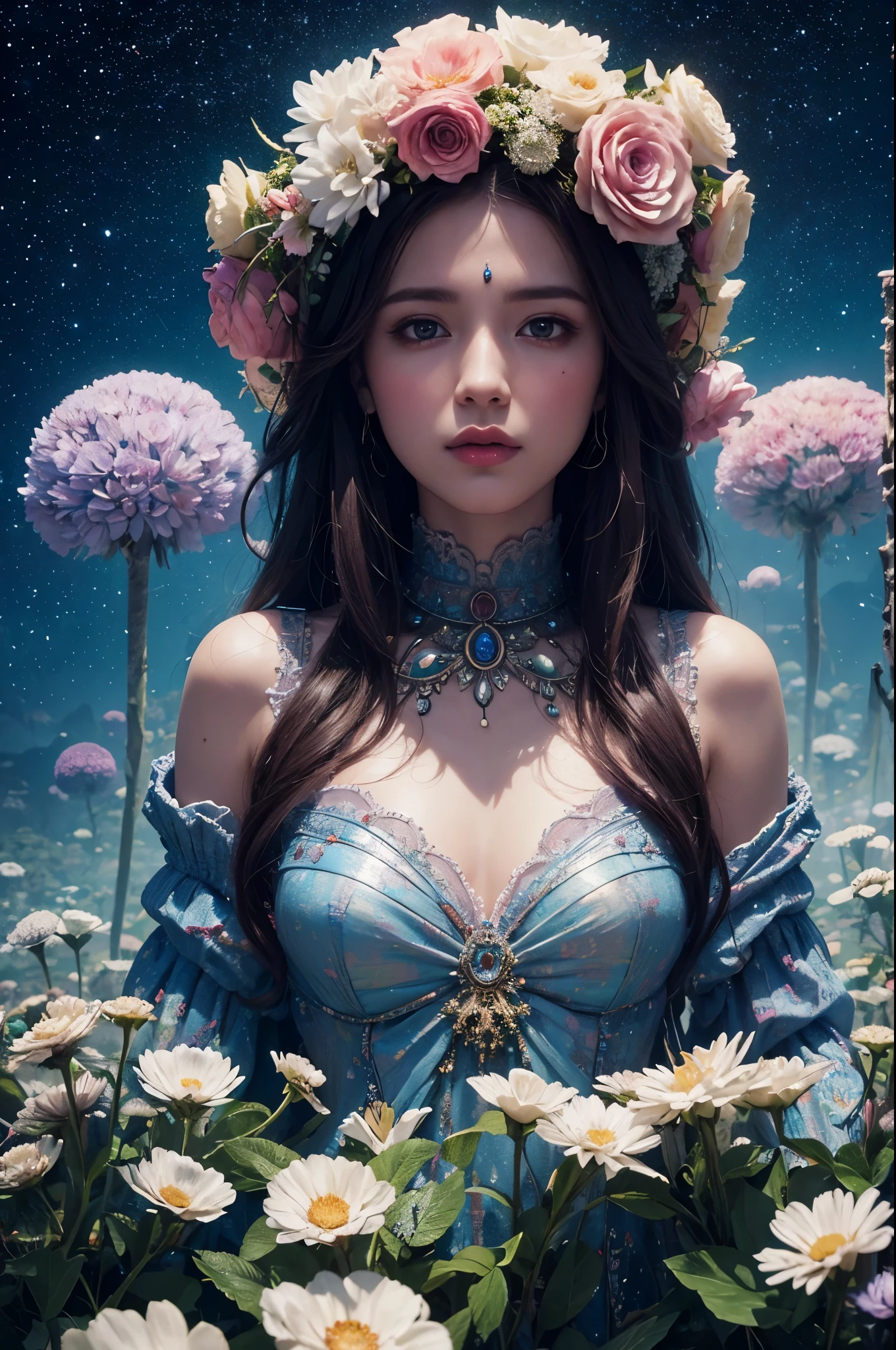 fog, light, dust, royal fractal, holographic cosmic flowers, illustration, mixed technique by Pablo Amaringo "Merriam, Nikolina Petolas, Peter Grik, Dariusz Klimczak, surreal hallucinatory, intricately detailed sharp focus", digital art, perfect composition, beautiful detailed, intricate, insanely detailed octane rendering trending on artstation, 8k art photography, photorealistic concept