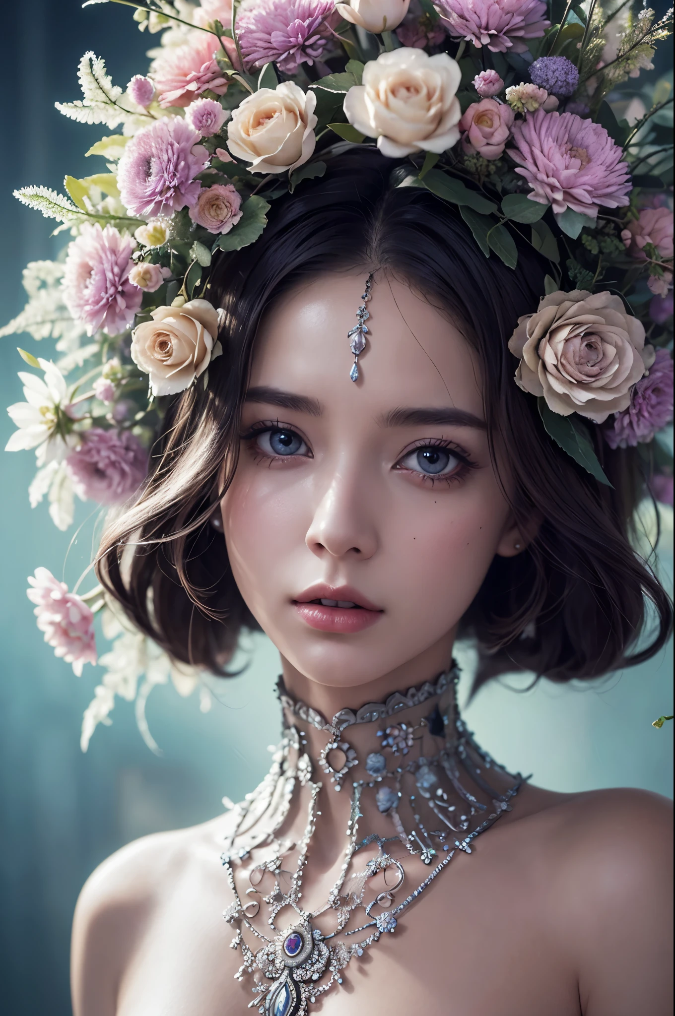 fog, light, dust, royal fractal, holographic cosmic flowers, illustration, mixed technique by Pablo Amaringo "Merriam, Nikolina Petolas, Peter Grik, Dariusz Klimczak, surreal hallucinatory, intricately detailed sharp focus", digital art, perfect composition, beautiful detailed, intricate, insanely detailed octane rendering trending on artstation, 8k art photography, photorealistic concept