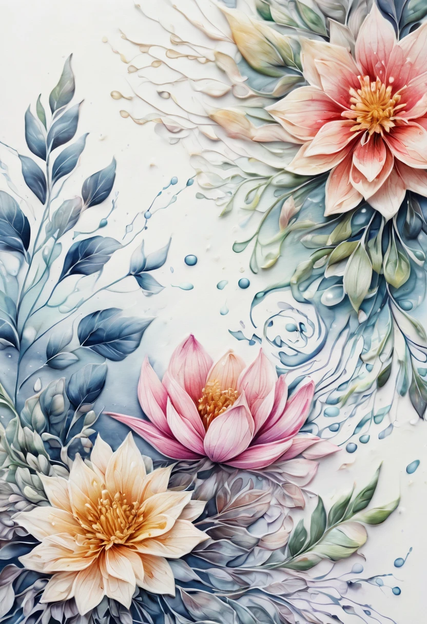 (best quality,4k,8k,highres,masterpiece:1.2),ultra-detailed,(realistic,photorealistic,photo-realistic:1.37),Zentangle Watercolor Flowers close up,tangled lines,detailed flower petals,watercolor techniques,blended colors,organic patterns,vibrant and rich colors,subtle shading,high contrast,meticulous attention to detail,delicate brushstrokes,soft and flowing movement,colorful and intricate designs,harmonious composition,flourishing vines and leaves,isolated flowers on a blank canvas,gentle water droplets on petals,textured and layered brushwork,luminous and translucent effect,calming and peaceful atmosphere,nature-inspired motifs,up-close perspective on floral elements,lively and expressive strokes,artistic exploration and creativity,inspired by Zen philosophy,flowing and interconnected lines,repetitive patterns and rhythms,meditative and tranquil energy,harmonious balance between freedom and control,dimensions of beauty and tranquility,transient and ephemeral beauty,microcosm of nature's wonders.