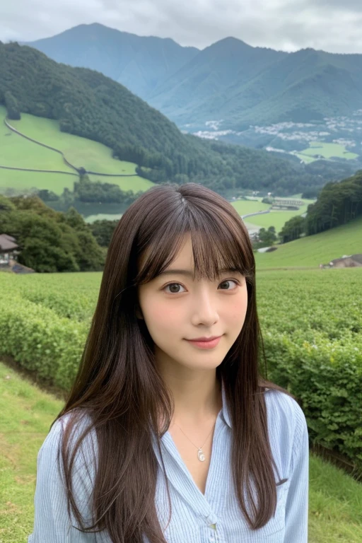 ((highest quality)), ((masterpiece)), (be familiar with), perfect face woman、Japanese、24age、Landscape、
