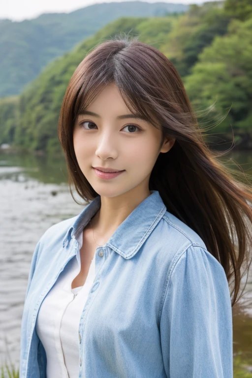 ((highest quality)), ((masterpiece)), (be familiar with), perfect face woman、Japanese、24age、Landscape、