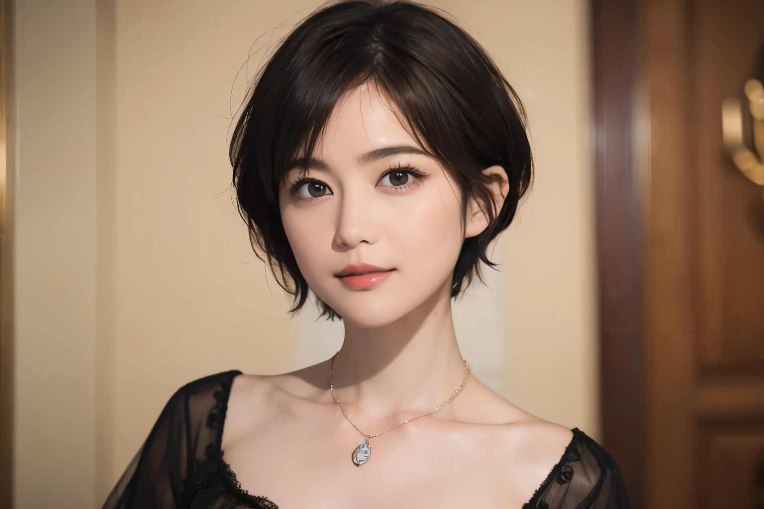 145
(20 year old woman,Animal print costume), (surreal), (High resolution), ((beautiful hairstyle 46)), ((short hair:1.46)), (gentle smile), (breasted:1.1), (lipstick)
