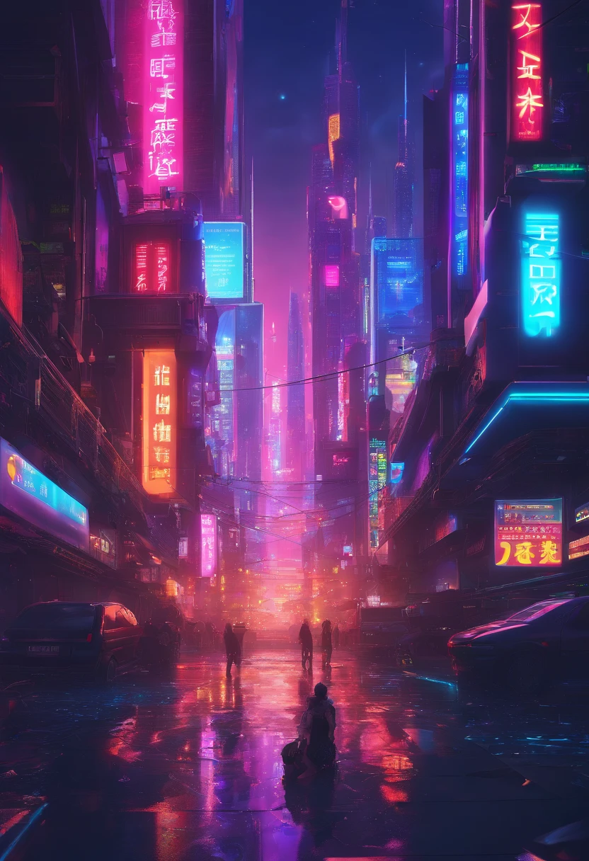little loli,stars are personified,Transparent Machine,cyber punk, dream-like shine, Glowing neon lights, ( global illumination, ray tracing, HDR, unreal rendering,reasonable design, Advanced level of detail, masterpiece, highest quality, hyper hd, cinematic lighting), mecha musume