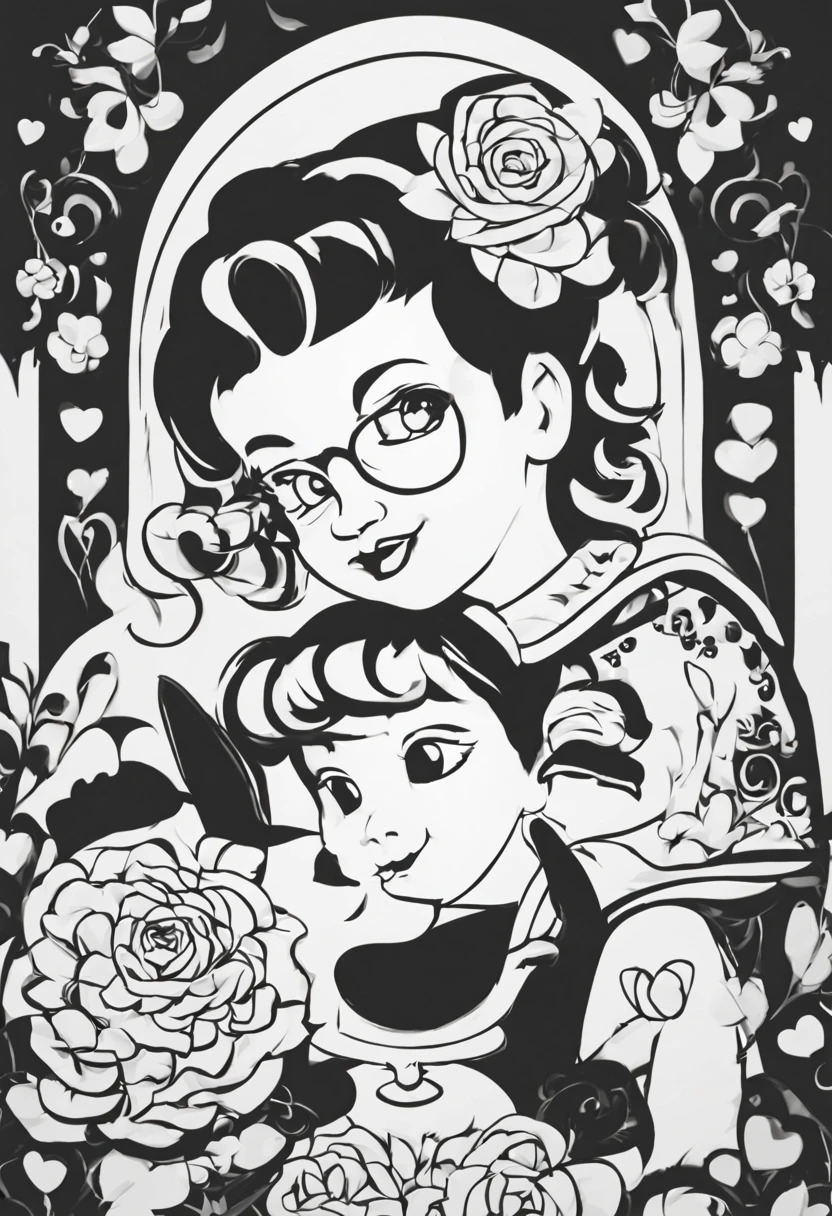 cooloring page for kids black and whitecooloring page for kids black and white about valentine day