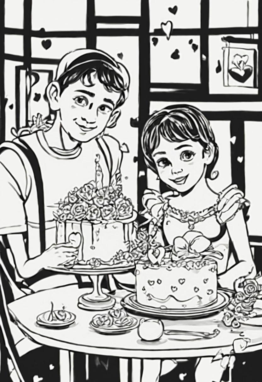 cooloring page for kids black and whitecooloring page for kids black and white about valentine day